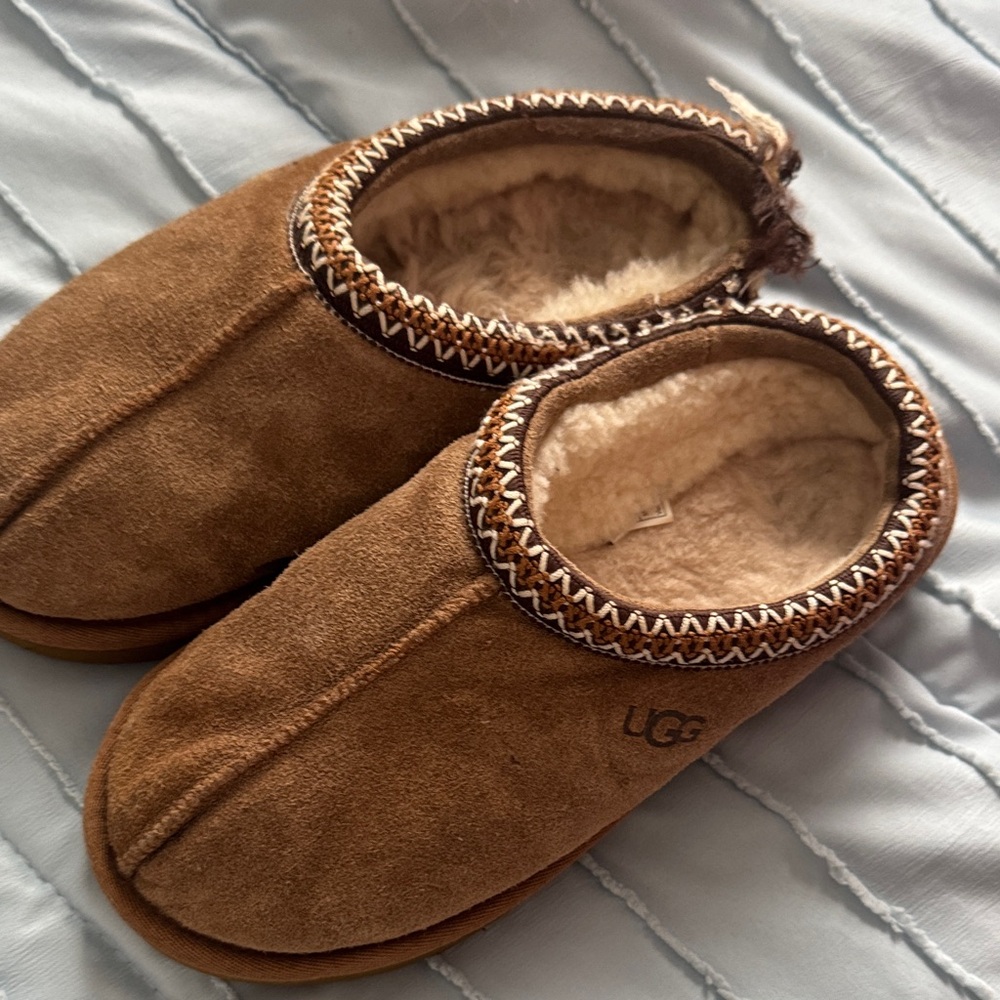 UGG Tan Suede Slip-On Slippers
